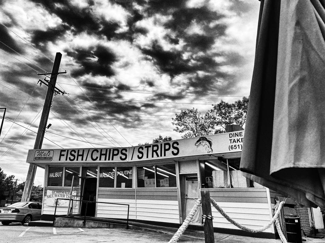 A fish and chips shop in Saint Paul, Minnesota, 2020.